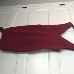 Red and black shift dress